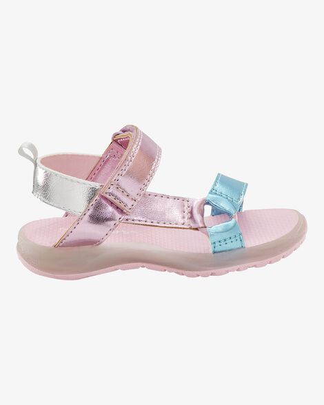  Product image 3 of Toddler Light Up Metallic Sandals - Pink/Blue