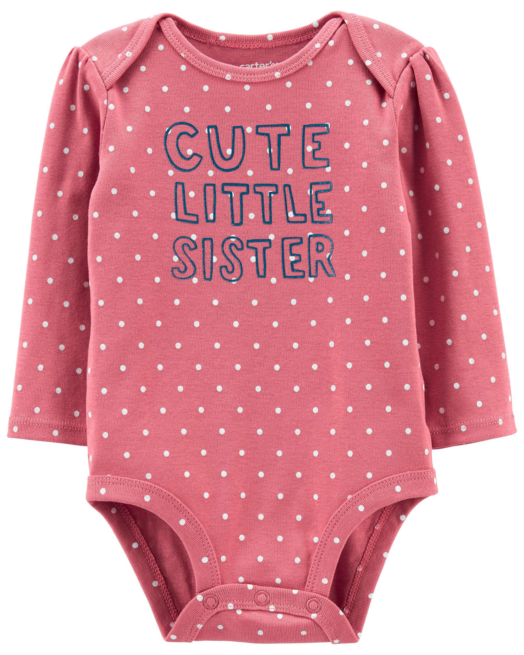 cute one piece body suit 0m 3m 6m 9m "Little Sister" baby GIRL onesieonesie 