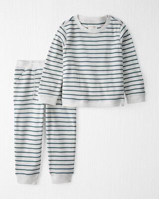Product image 1 of Toddler Waffle Knit Set Made with Organic Cotton in Stripes
