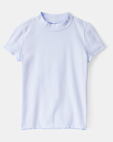Product image 1 of Kid Mock Neck Ribbed Tee - Blue