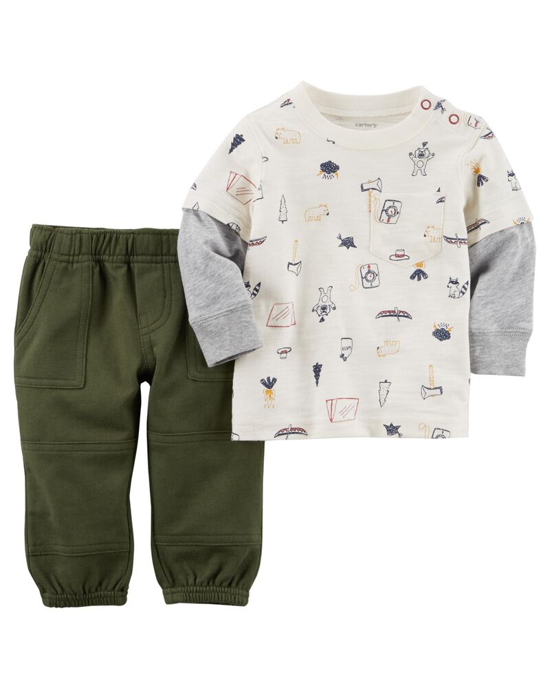 2 Piece Camping Top French Terry Pant Set Carters Com