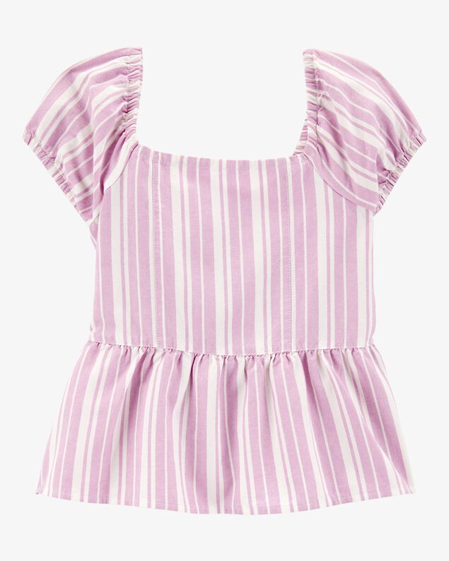 Product image 1 of Kid Striped Peplum Top - Pink