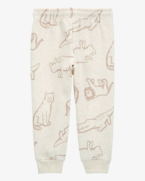  Product image 4 of Toddler Pull-On Animal Print Fleece Pants - Gray