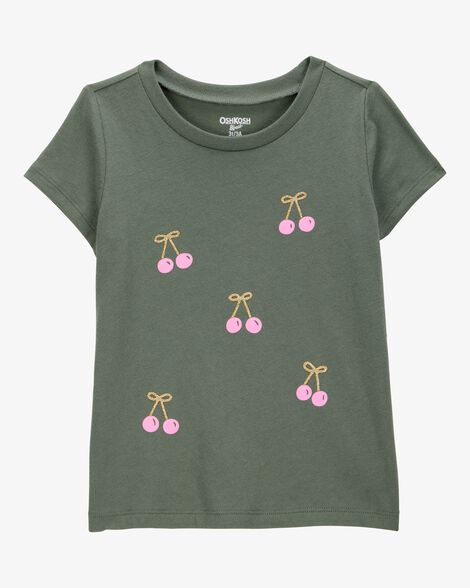  Product image 1 of Toddler Cherry Short-Sleeve Graphic Tee - Olive