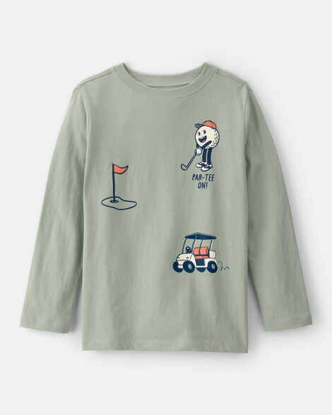 boys golf long-sleeve graphic tee - green