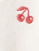 Ivory - Baby Girl Cherry Cotton Long-Sleeve Sweater - White, Selected