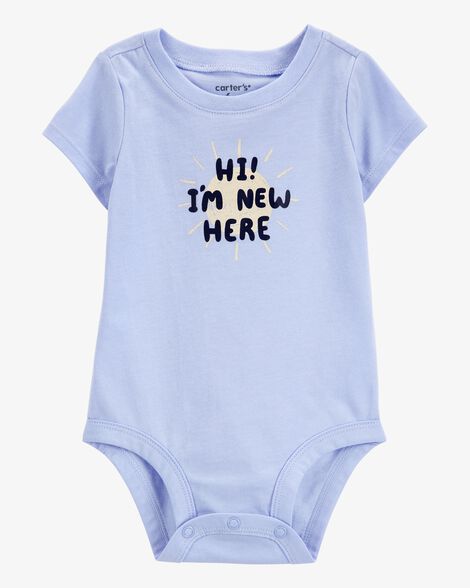  Product image 1 of Baby "I'm New Here" Short-Sleeve Bodysuit - Blue