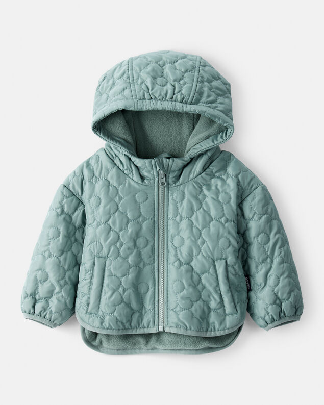 Product image 1 of Baby Girl Floral Quilted Long-Sleeve Midweight Jacket - Green