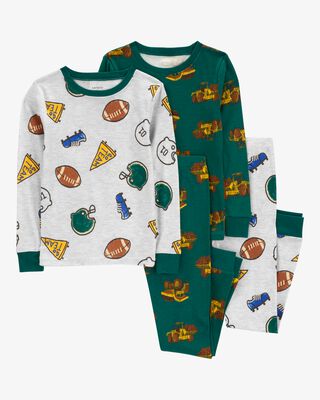 Product image 1 of Kid 4-Piece Sports 100% Snug Fit Cotton Pajamas