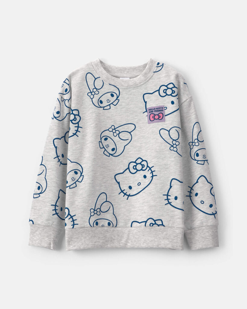 Carter's girls hello kitty® fleece pullover sweatshirt 10 Grey