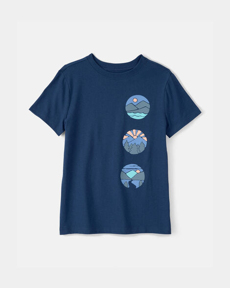 boys mountainscape graphic tee - blue