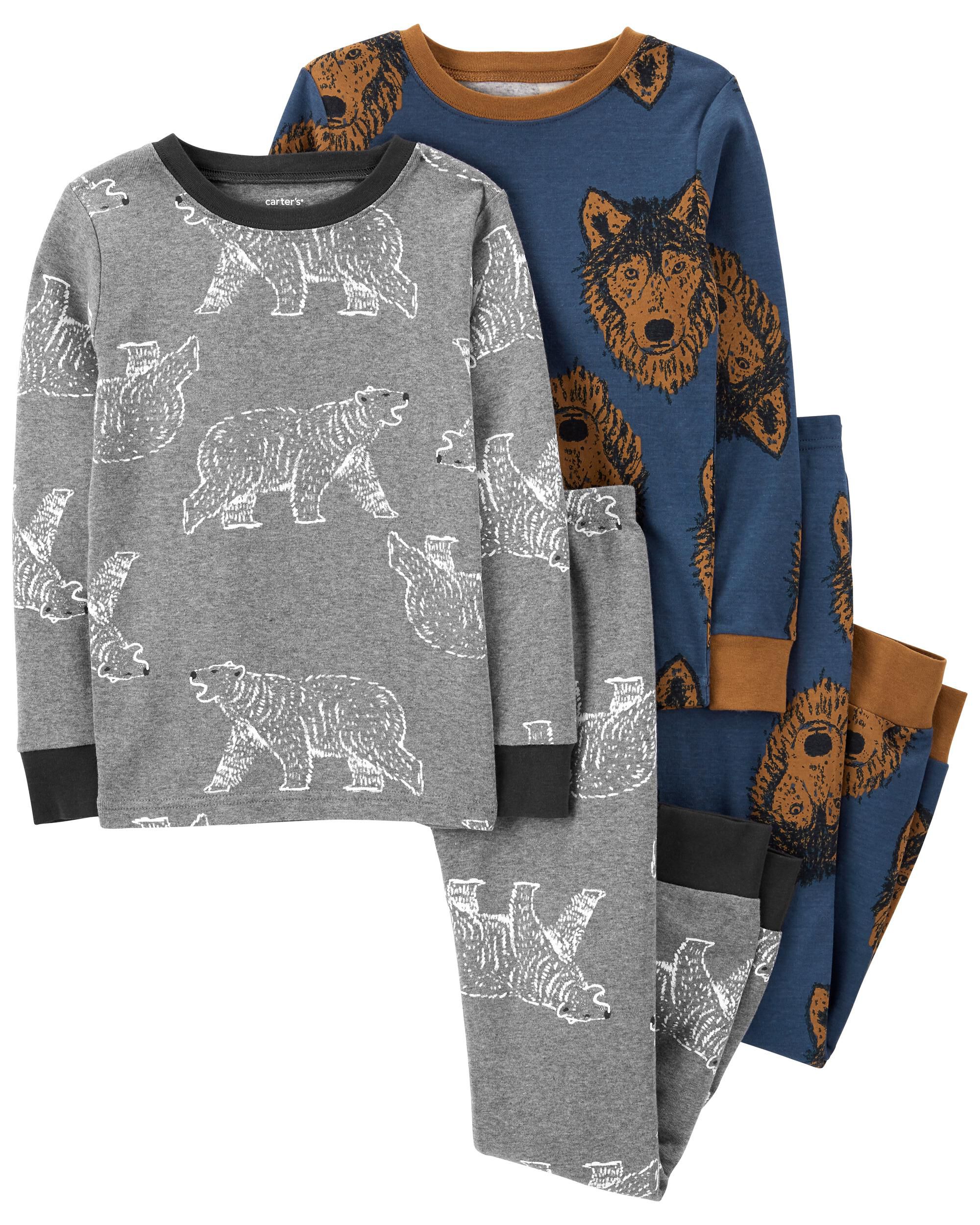 Kid 4-Piece Wolf 100% Snug Fit Cotton Pajamas - Carter's