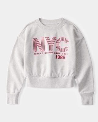 Product image 1 of Kid Oversized New York City Graphic Sweatshirt - Grey