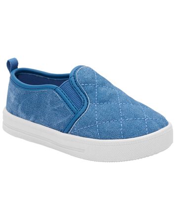 Toddler Quilted Chambray Pull-On Sneakers