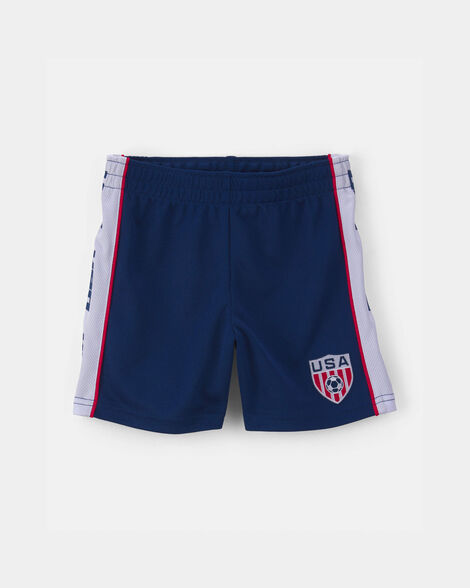 toddler umbro usa mesh soccer shorts - navy blue/white
