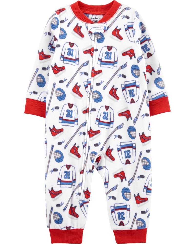1 Piece Hockey Fleece Footless Pjs Carters Com