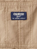 Khaki - Toddler Lightweight Plaid-Lined Canvas Overalls - Khaki, Selected