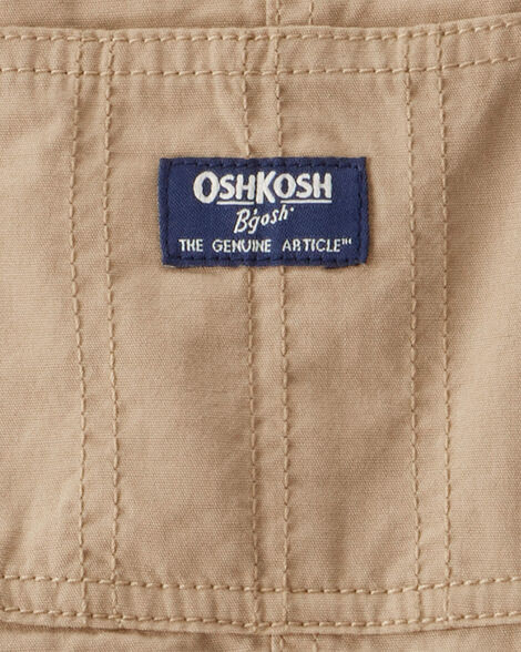 Product image 3 of Toddler Lightweight Plaid-Lined Canvas Overalls - Khaki