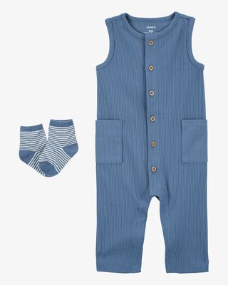 Product image 1 of Baby 2-Piece Jumpsuit & Socks Set