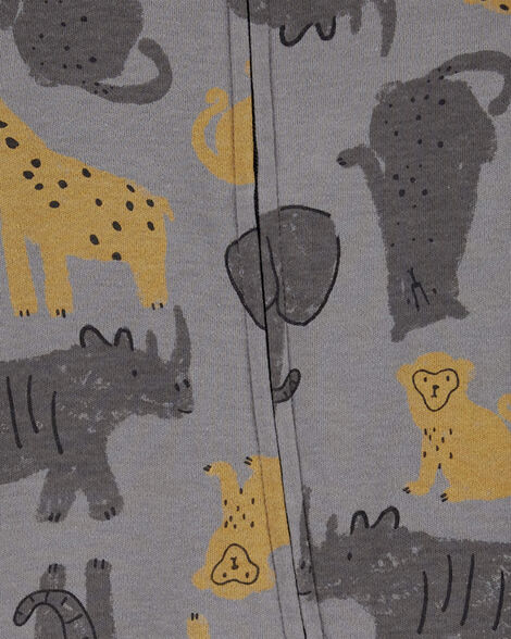 Product image 2 of Baby Boy Safari Animal 2-Way Zip Sleep & Play Pajamas