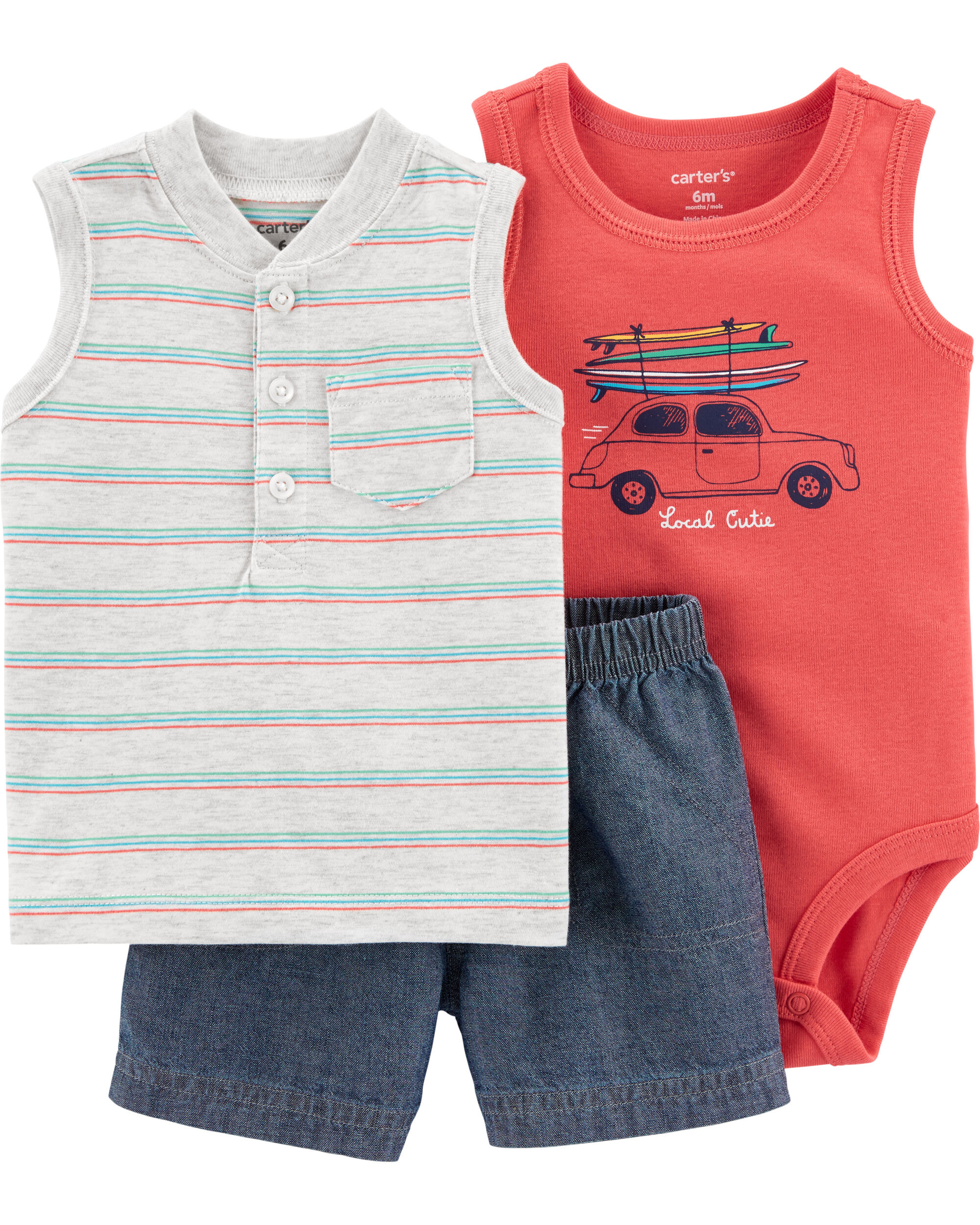 Baby Boys 3 Piece set Vest,Short set