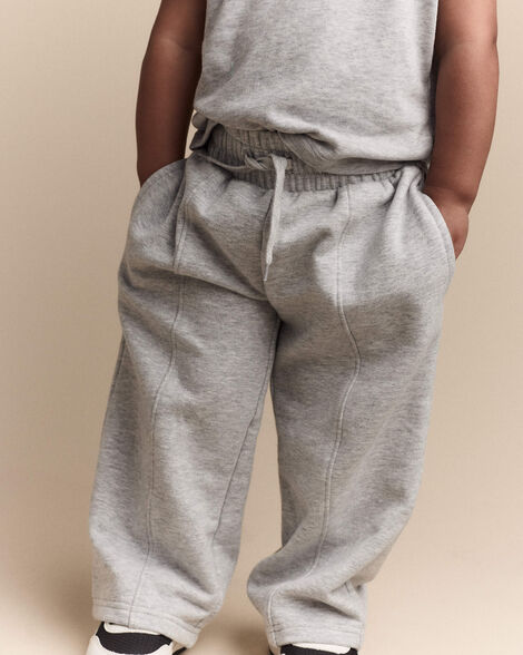 Toddler Girl Linda Wide Leg Pant - Heather Grey