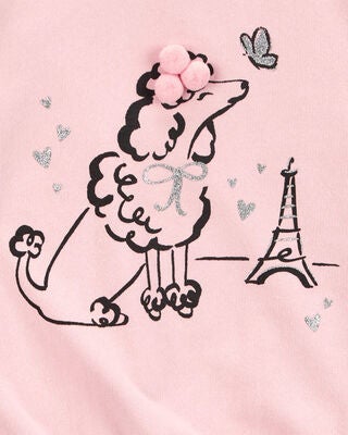 Product image 2 of Toddler Dog Knit Long-Sleeve Fashion Top - Pink
