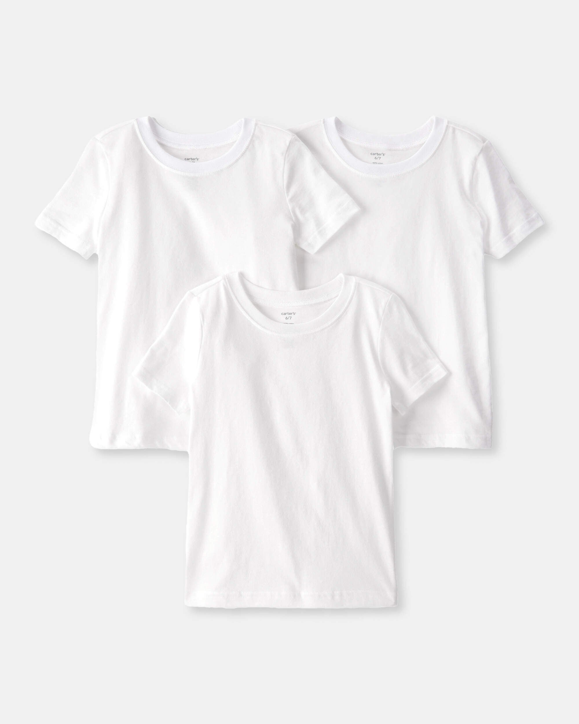 Boys 3-Pack Short-Sleeve Undershirts - White
