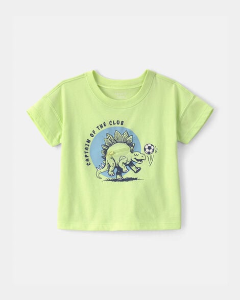 baby boy 'captain of the club' dinosaur graphic tee - green