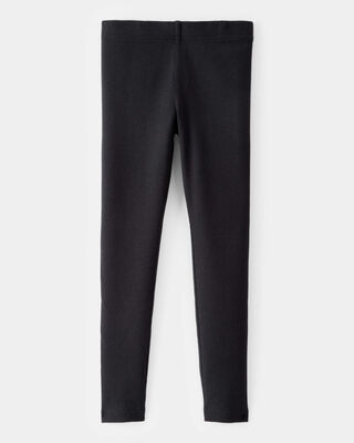 Product image 2 of Kid Solid Cotton Ribbed Stretch Leggings - Black