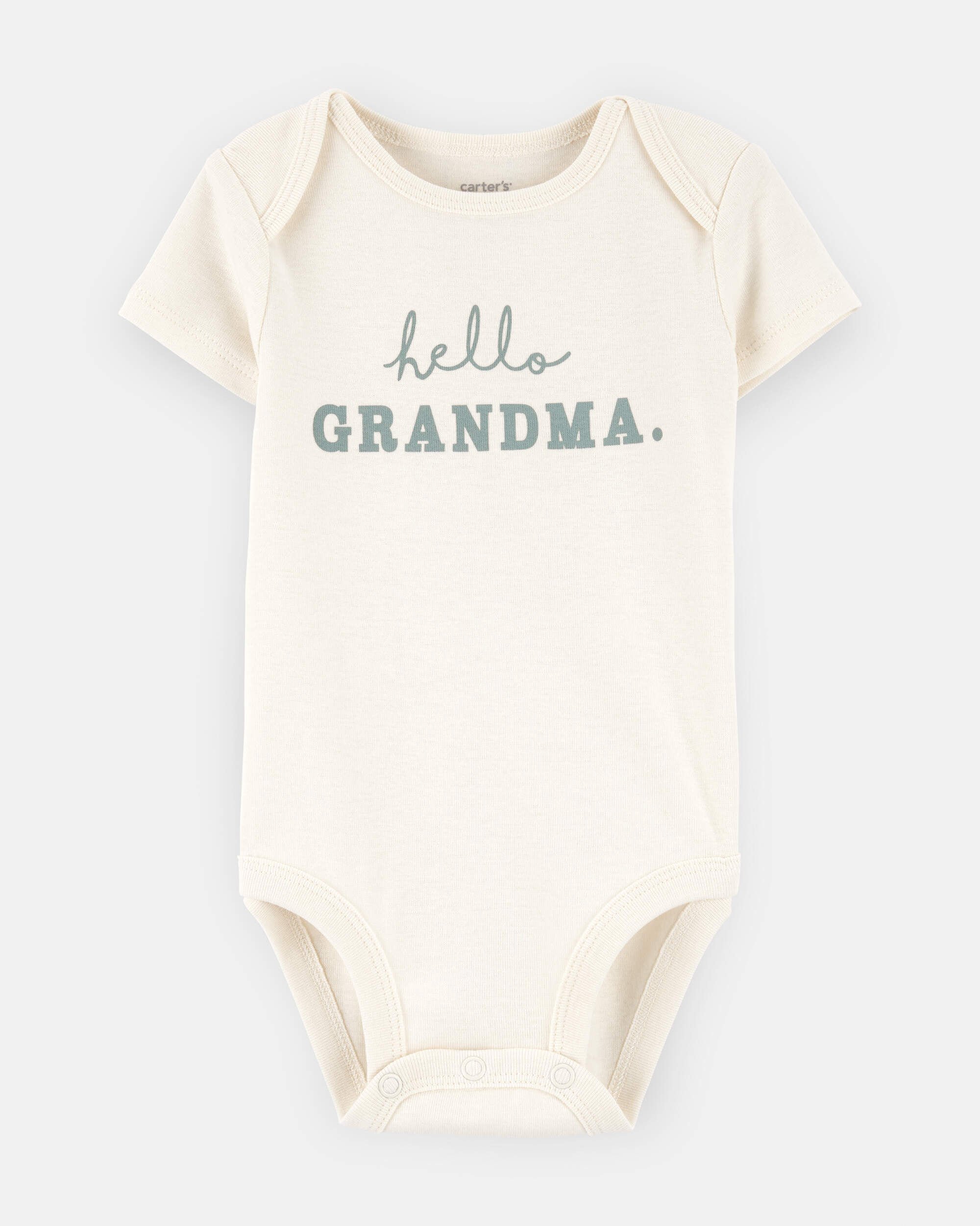 Baby Cotton Short-Sleeve Graphic Bodysuit - Ivory