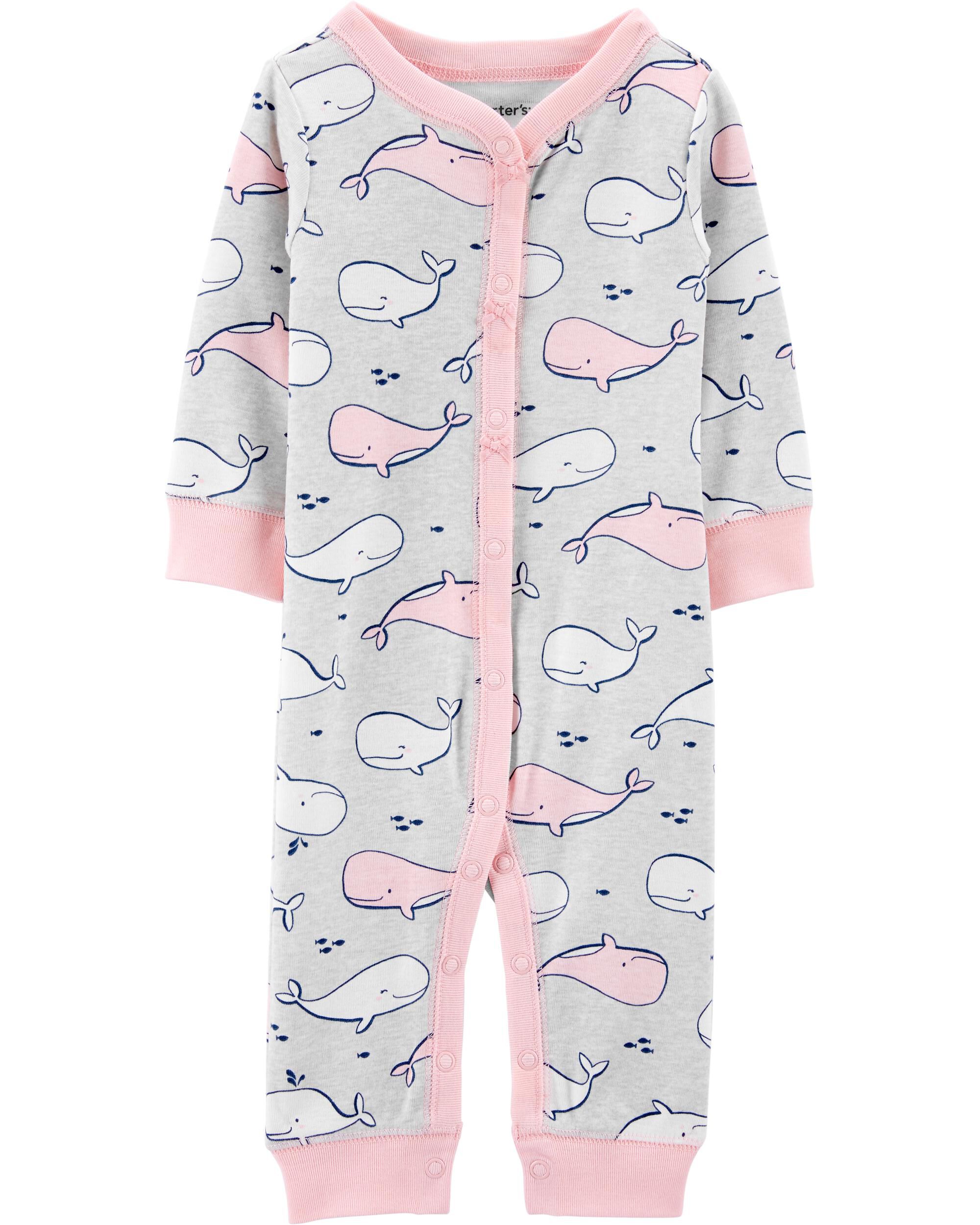  *CLEARANCE* Whale Snap-Front Cotton Footless Sleep & Play 