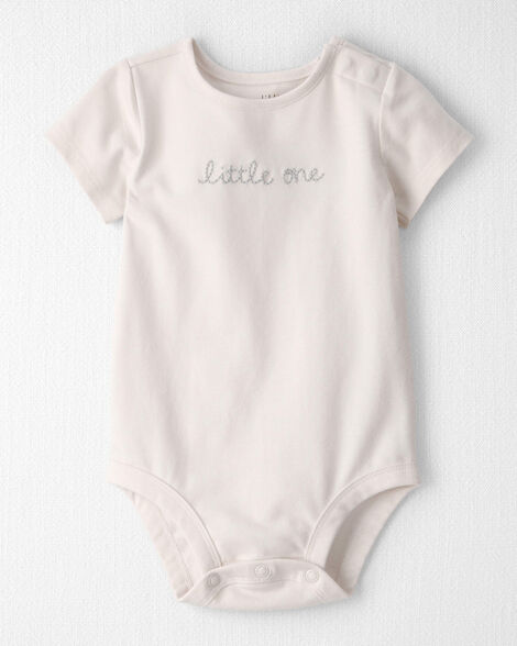 Baby Organic Cotton 'Little One' Embroidered Bodysuit