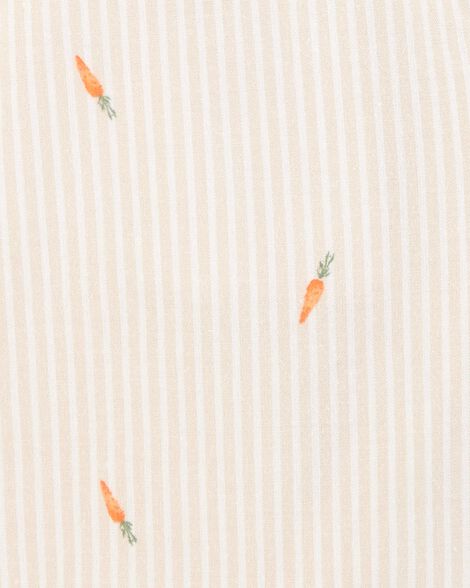  Product image 3 of Toddler Carrot Print Striped Shortalls - Cream