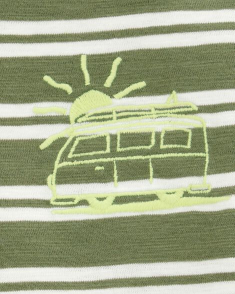  Product image 2 of Toddler Sun Striped Cotton Short-Sleeve Tee - Green