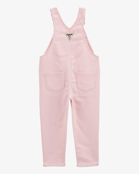  Product image 2 of Toddler Knit Denim Hickory Stripe Overalls - Pink