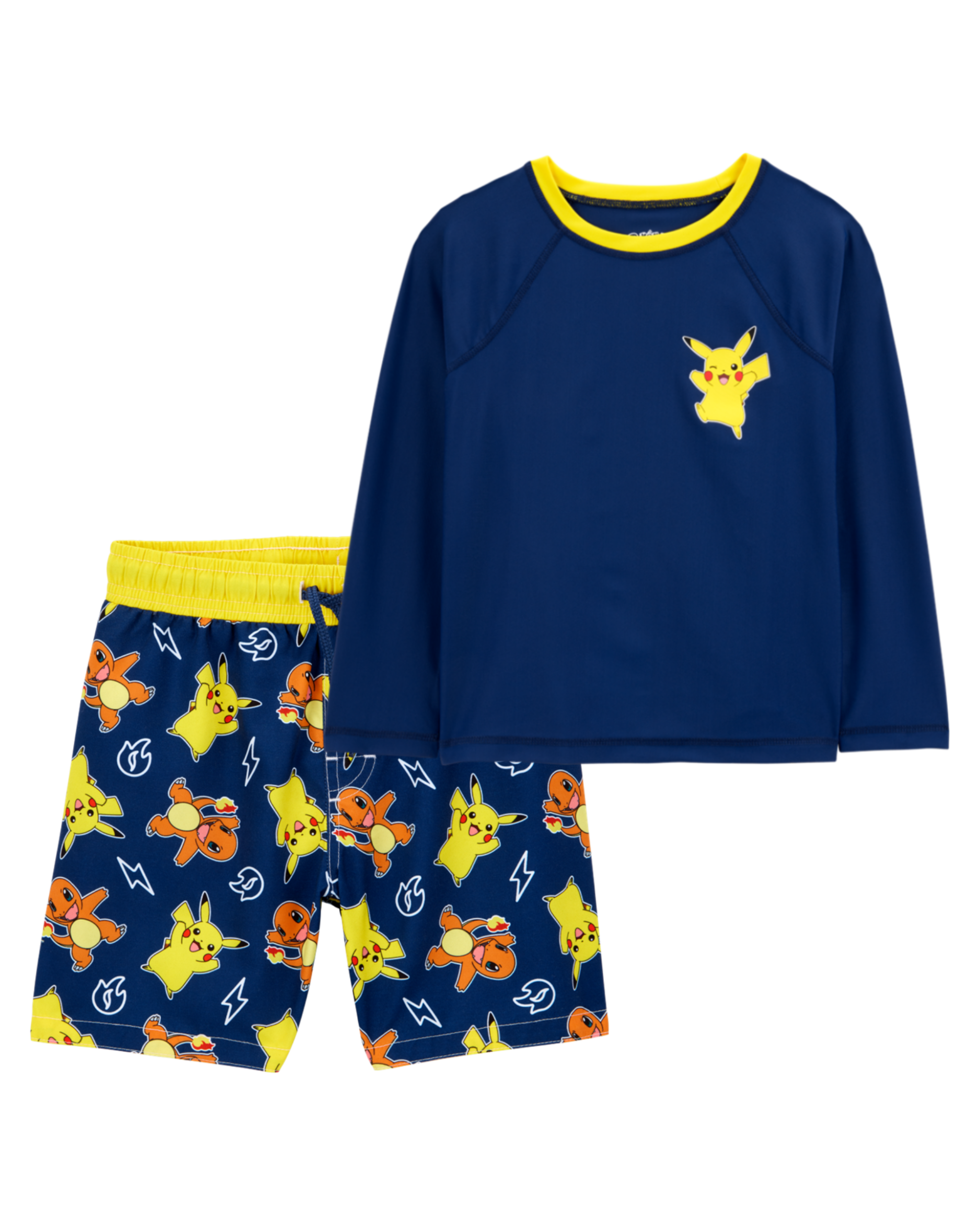 Kid 2-Piece Pokémon Pikachu Rashguard & Swim Trunk Set