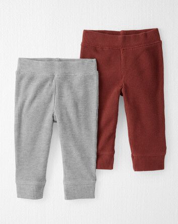 Baby 2-Pack Waffle Knit Pants Made With Organic Cotton