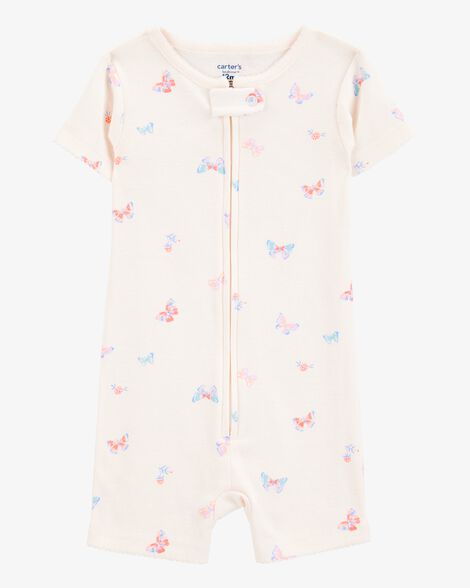  Product image 1 of Baby 1-Piece Butterfly 100% Snug Fit Cotton Romper Pajamas - Ivory