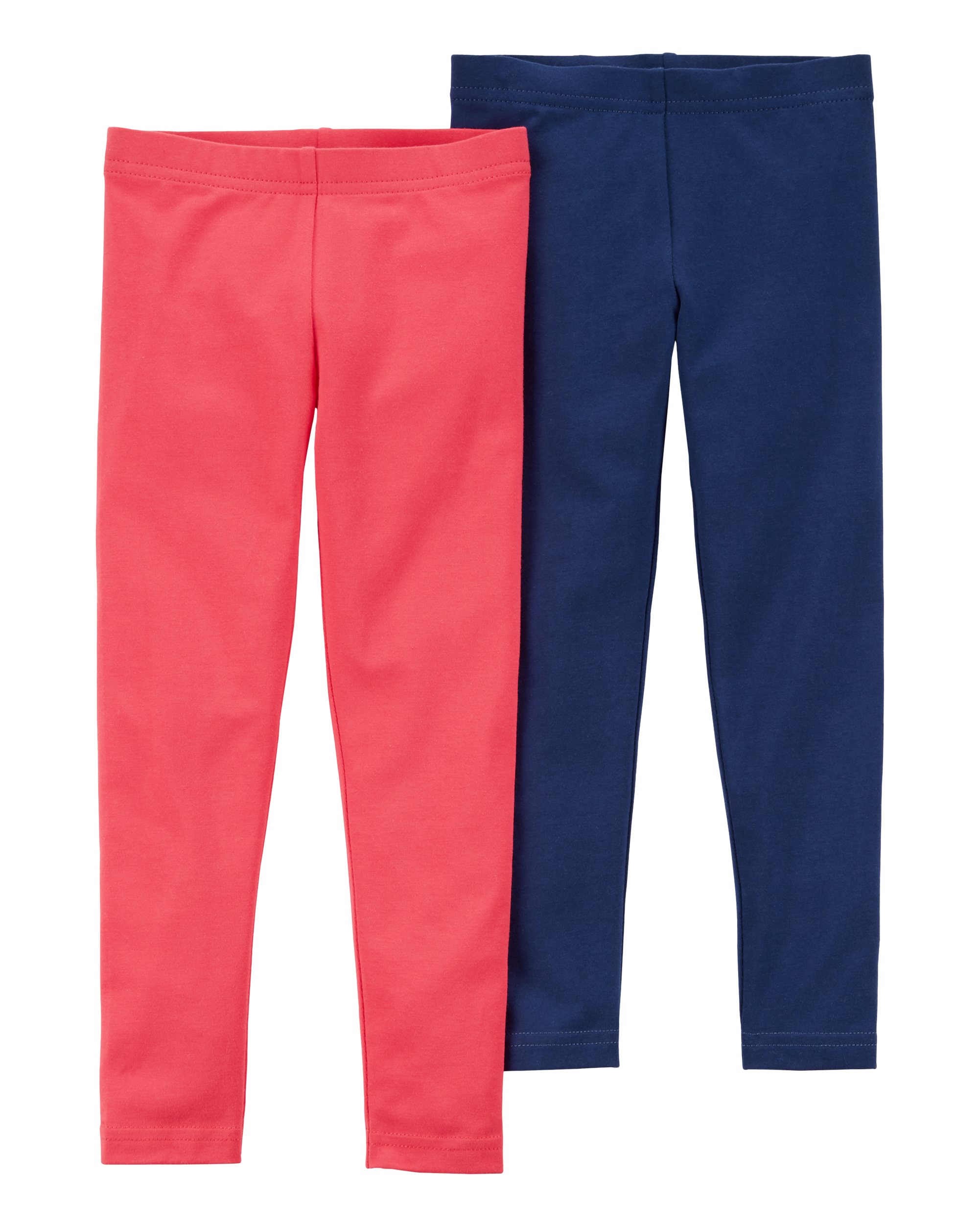 Baby 2-Pack Red & Navy Cotton Stretch Leggings