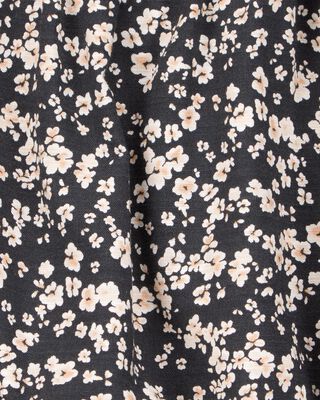 Product image 2 of Toddler Square Neck Linen Look-alike Floral Top - Black