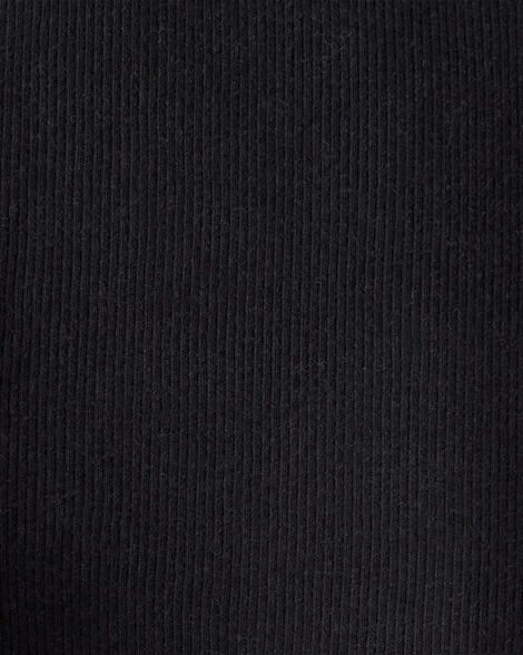 Product image 3 of Kid Solid Cotton Ribbed Stretch Leggings - Black