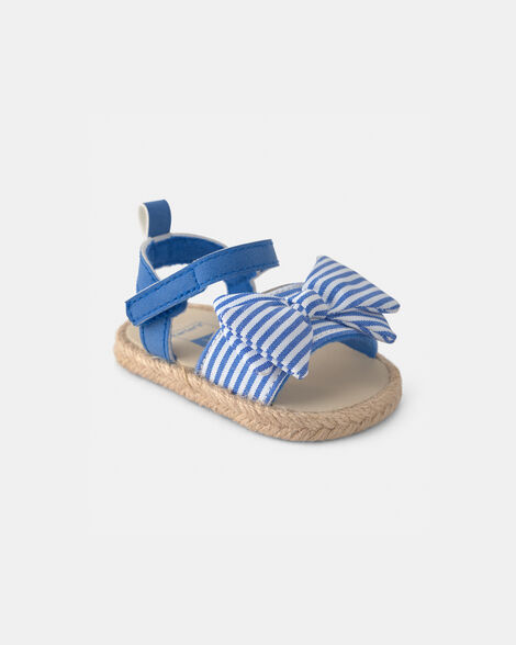 baby girl striped sandals - blue