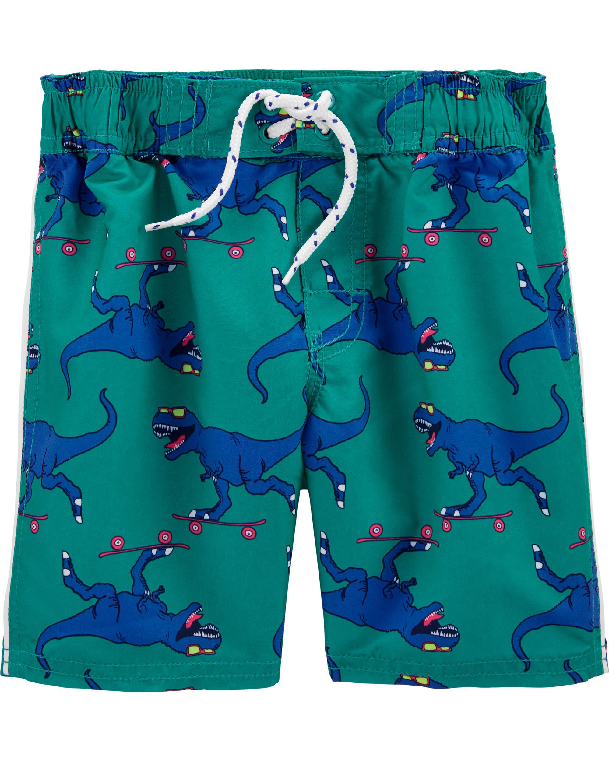 carter's dinosaur swim trunks