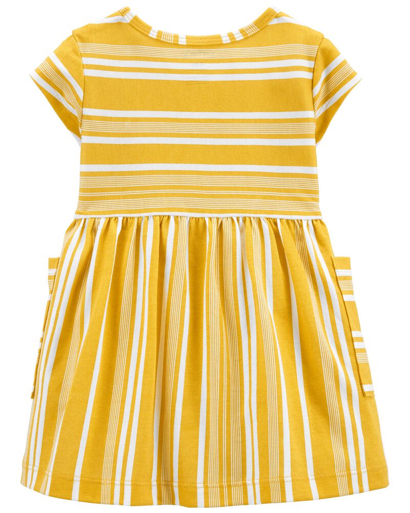 Gold Baby Striped Pocket Dress