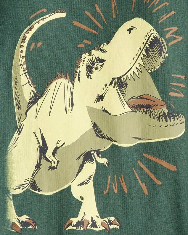 Product image 2 of Boys Dinosaur Print 100% Cotton Long-Sleeve 4-Piece Pajamas - Green
