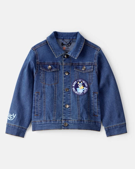 toddler bluey denim jacket - medium wash