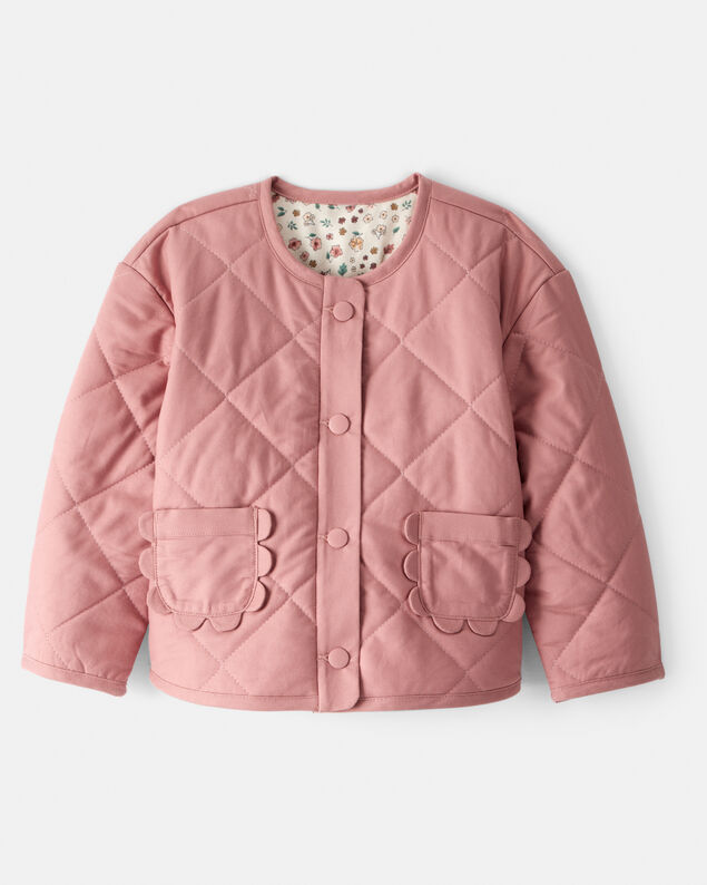 Product image 1 of Toddler Girl Quilted Long-Sleeve Fashion Jacket - Pink