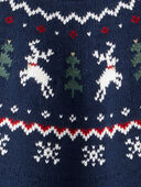 Royal Scott Blue - Toddler Fair Isle Organic Cotton Sweater, Selected