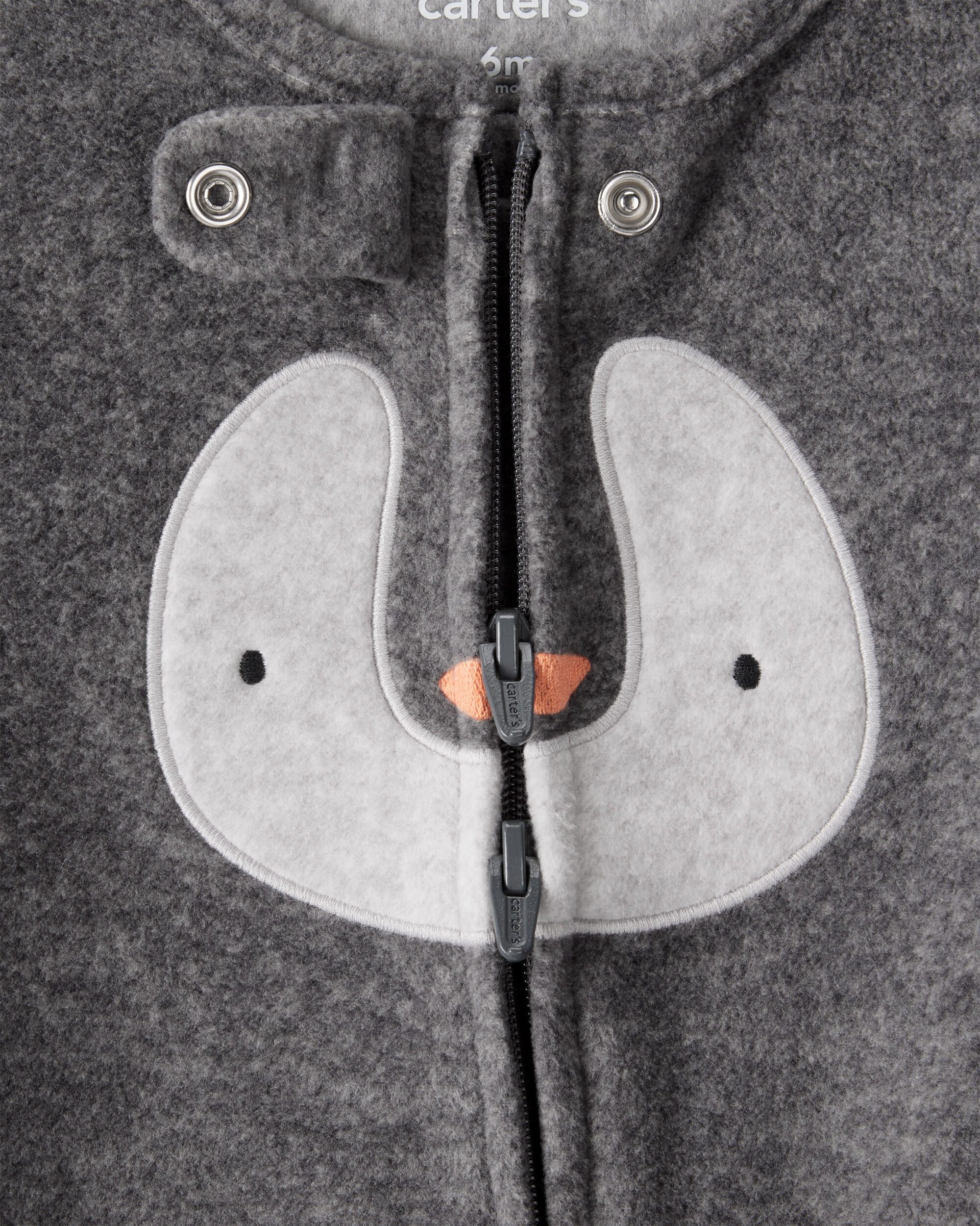Baby Penguin Loose Fit Sleep & Play Pajamas - Grey